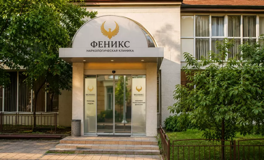 Вход в наркологическую клинику «Феникс» в Володарске